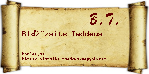 Blázsits Taddeus névjegykártya